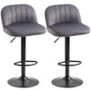 Adjustable Bar Stools Set of 2, Velvet Counter Height Barstool, Upholstered Kitchen Stool with Swivel Seat, Steel Frame, Footrest, â€ŽGrey