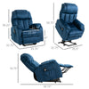Power Lift Chair, Electric Recliner for Elderly, Compact Living Room Chair with Side Pocket & Remote Control, Blue