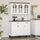 Kitchen Buffet with Hutch 6 Door 2 Drawer Adjustable Shelves, White