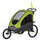 3 In1 Foldable Child Bike Trailer Baby Trailer Transport Buggy Carrier with Shock Absorber System Rubber Tires- Green & Grey
