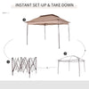 11' x 11' Pop Up Gazebo Outdoor Canopy Shelter with 2-Tier Soft Top, Removable Zipper Netting w/ Large Shade, Storage Bag for Patio, Khaki