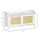 Entry Way Bench Shoe Storage Bench with Shoe Cabinets 2 Rattan Sliding Doors and Pine Wood Legs for Hallway White