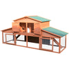 88.5" Wooden Rabbit Hutch Bunny Hutch Guinea Pig House with Removable Tray, Double Ramp and Weatherproof Asphalt Roof for Outdoor, Orange