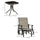 3-Piece Gliding Chair & Tea Table Set, Outdoor 2 Rocker Seats with Steel Frame, Tempered Glass Tabletop, Garden Patio Furniture, Grey