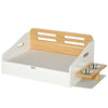 Modern Dog Bed, Furniture Style Pet Sofa, Cat Couch, with Soft Cushion, 2 Feeding Bowls, Handles, for Small Sized Dog