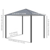 Patio Gazebo 10' x 10' Outdoor Soft Top Canopy Tent with Zippered Mesh Sidewalls, Privacy Curtains, Netting Black