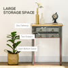 Vintage Console Table with 2 Drawers, Retro Entryway Table for Entryway, Living Room and Hallway, Grey