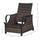 Outdoor Patio Recliner with All Hand-Woven Wicker, Adjustable Lounge Chair w/ Cushions, Rust-Resistant Metal Frame for Patio, Dark Blue
