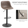 Swivel Bar Stools Set of 2 Bar Chairs Adjustable Height Barstools Padded with Back for Kitchen, Counter, and Home Bar, Brown