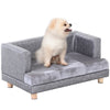 Dog Couch, Pet Sofa Bed for Small Dogs Cats with Cushion, Safety Design, Grey, 27" x 16" x 12.5"