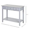 Console Table Industrial Desk with Drawer Bottom Shelf & Large Tabletop for Pictures  Great for the Entryway Grey