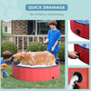 Foldable PVC Dog Pool 12" x 47" Collapsible Pet Swimming Bathing Tub Home Outdoor Foldable Plastic Dog Pool, Red and Blue