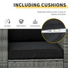 3 Pieces Patio Bistro Set, Outdoor PE Rattan Wicker Furniture W/ Washable Cushion and Coffee Table, Conversation Sofa Set for Balcony, Black
