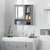 Wall-Mounted Bathroom Mirror Cabinet Organizer with Storage, Adjustable Shelf, and Magnetic Door Design, Grey