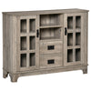 Kitchen Sideboard, Glass Door Buffet Cabinet, Server Cupboard with Storage Drawers & Adjustable Shelves for Living Room, Grey