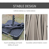 Patio Umbrella 15' Steel Rectangular Outdoor Double Sided Market with base, UV Sun Protection & Easy Crank for Deck Pool Patio, Coffee