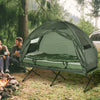 All-in-One Folding Camping Cots for Adults, Elevated Tent with Sleeping Bag, Thick Air Mattress Pad,
