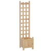 Raised Flower Bed With Trellis Standing Lattice Panels For Plants Flowers Or Vine Garden Outdoor Indoor 11.75" X 11.5" X 49.25", Natural