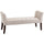 End of Bed Bench with Button Tufted Design, Upholstered Bench with Arms and Solid Wood Legs for Bedroom, Beige