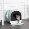 Cat Litter Box with Lid, Covered Litter Box for Indoor Cats with Tray, Scoop, Filter, 17" x 17" x 18.5", Green