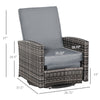 Patio Wicker Recliner Chair with Footrest, Outdoor PE Rattan 360Â°Swivel Chair with Soft Cushion for Patio, Garden, Backyard, Grey