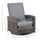 Patio Wicker Recliner Chair with Footrest, Outdoor PE Rattan 360Â°Swivel Chair with Soft Cushion for Patio, Garden, Backyard, Grey