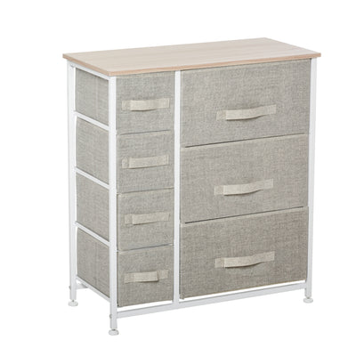 7-Drawer Storage Cabinet Organizer Unit with Fabric Bins for Bedroom  Dresser  Closets  Grey