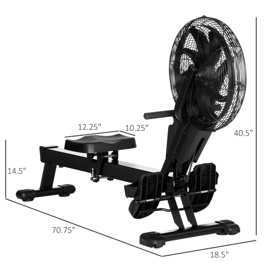 Air Rowing Machine, Foldable Rower with Digital Monitor & Steel Frame for Gym or Home Use