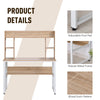 Computer Desk Writing Table with Hutches Storage Shelves Home Office Workstation Oak Wood Grain