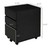 3 Drawer Storage Cabinet, Mobile File Cabinet Under Desk with Wheels, Printer Stand for Home Office, Black