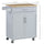 Kitchen Island Cart Rolling Trolley Cart with Drawer, Storage Cabinet & Towel Rack, Grey