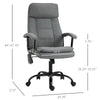 2-Point Vibrating Massage Office Chair High Back Executive Recliner with Reclining Back, Adjustable Height, Grey