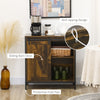 Buffet Cabinet, Farmhouse Sideboard, Bar Cabinet with Adjustable Shelf, Sliding Barn Door for Kitchen, Rustic Brown