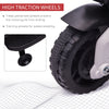 White Kid's Ride-on Electric Motorcycle, Pedal Bike with Headlight and Training Wheels