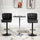 Bar Stools,  Bar Stools with Backs, Tufted Stitching, Soft Upholstery for Kitchen, Bar, Adjustable Bar Stools, Black