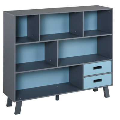 3-Tier Modern Bookcase Chest Open Shelves Cabinet Floor Standing Home Office Storage Furniture Shelving with Drawers