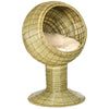 Elevated Cat Condo Pod Kitten House with Stand Cushion, Round, Î¦16" x 28"H, Yellow