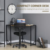 Small Corner Desk & Small Corner Computer Desk with Strong Metal Frame, Corner Writing Desk, Rustic Brown