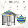 47" Heavy-duty Pet Playpen Kennel with Door & Removable Cover 6 Panels Freestanding Puppy Crate Fence for Small Medium Sized Dogs