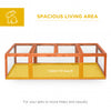 Large Wooden Rabbit Hutch Bunny Hutch Small Animal Habitat Enclosure Outdoor Run and Lockable Doors, Natural