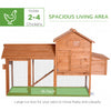 83" Wooden Chicken Coop Tractor Hen House Portable Poultry Cage for Outdoor Backyard with Wheels, Nest Box, Removable Tray