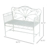 45" Cast Iron Antique Outdoor Patio Garden Bench Seat - Cream White