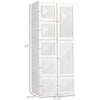 Portable Wardrobe Closet, Folding Bedroom Armoire, Clothes Storage Organizer with Cube Compartments, Hanging Rod, Magnet Doors, White