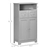 Bathroom Storage Cabinet Freestanding Bathroom Storage Organizer with Two Drawers and Adjustable Shelf for Living Room, Entryway, Grey