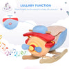 Kids Plush Ride On Rocking Horse Airplane Chair with Nursery Rhyme Sounds