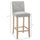 Modern Bar Stools Set of 2, Upholstered Barstools Kitchen Island Chair with Build-In Footrest, Solid Wood Legs, Beige
