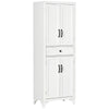 67" 4-Door Pantry Cabinets, Kitchen Storage Cabinet with Drawer and Adjustable Shelves, White