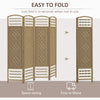 4 Panel Folding Room Divider Portable Privacy Screen Wave Fiber Room Partition for Home Office Natural