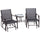 Outdoor Glider Chairs with Coffee Table, Patio 2-Seat Rocking Chair Swing Loveseat with Breathable Sling for Backyard, Garden and Porch, Grey