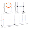 3PC Portable Dog Agility Training Equipment Pet Obstacle Exercise Adjustable Jump Ring High Jumper w/ Carry Bag
